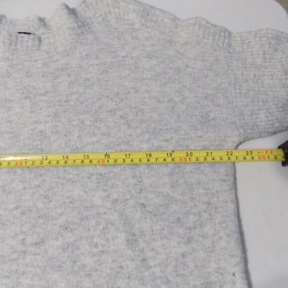 ABERCROMBIE & FITCH Womens Gray Sweater Pockets Large Boatneck Vtg Boho Oatmeal - Picture 7 of 8